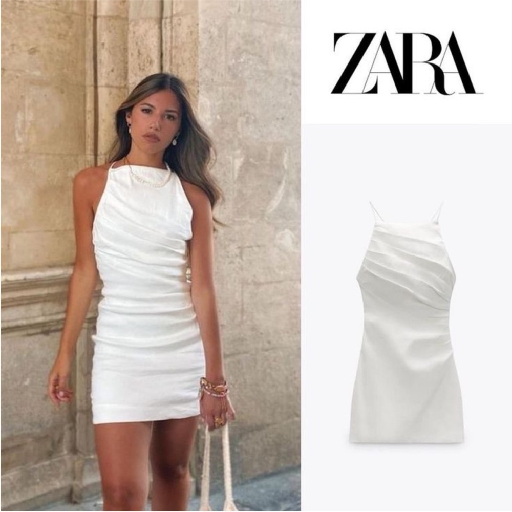 Zara High Neck Spaghetti Strap Dress L